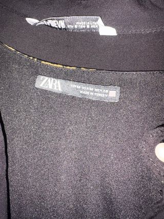Vestido Zara M - Negro y dorado