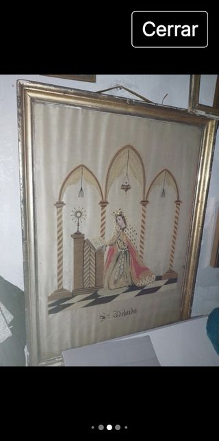 Cuadro Sg. XIX con joyas Santa Adelaida emperatriz