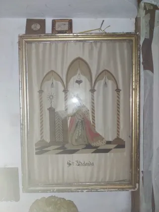 Cuadro Sg. XIX con joyas Santa Adelaida emperatriz