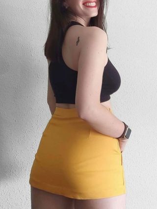 Falda pantalón Zara amarilla 