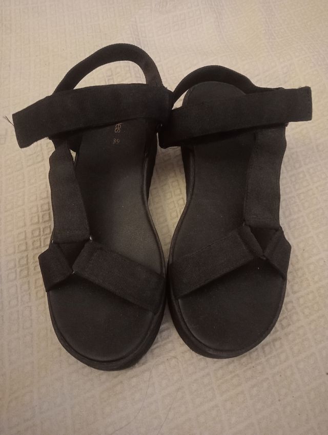 Sandalias plataforma negras - talla 39