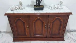 Mueble de entradita de mármol-madera