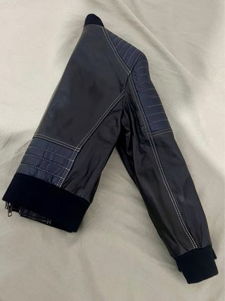 Chaqueta cuero negra original de cuero de niños 