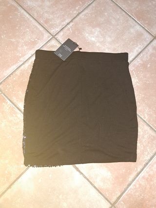 Falda Lefties L negra lentejuelas