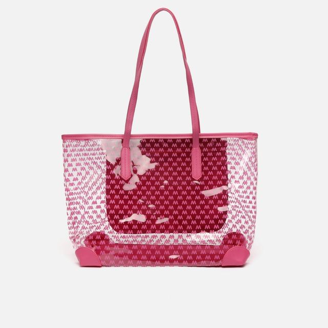 Bolso shopper trasparente estampado.