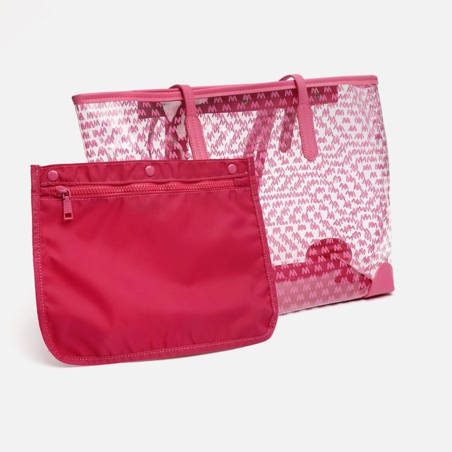 Bolso shopper trasparente estampado.