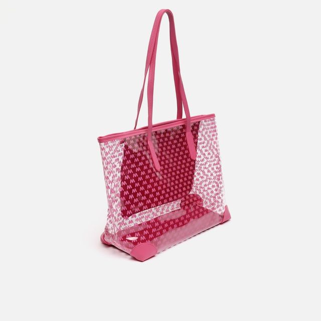 Bolso shopper trasparente estampado.