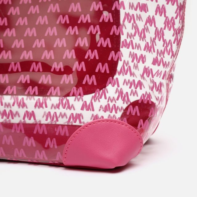 Bolso shopper trasparente estampado.