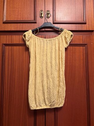 Blusa Amarilla Blanco - Hombros al Aire