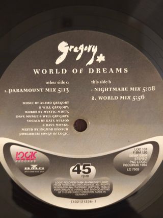 Vinilo Gregory World of dreams (1994)
