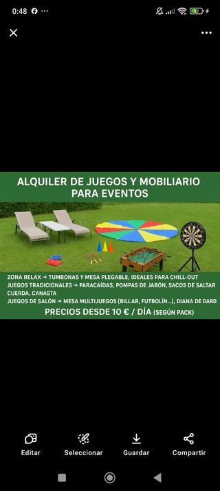 Alquiler de material para eventos