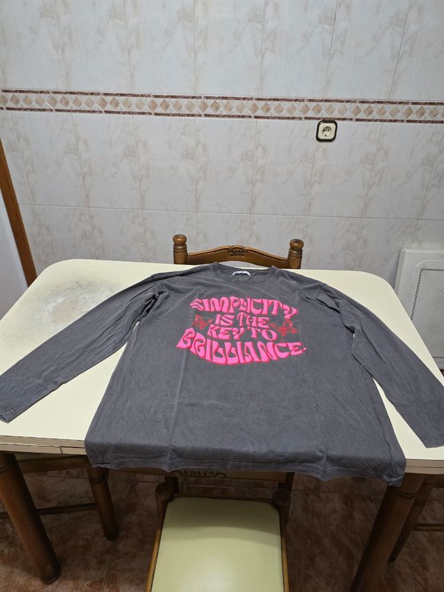 Camiseta Inside gris L manga larga