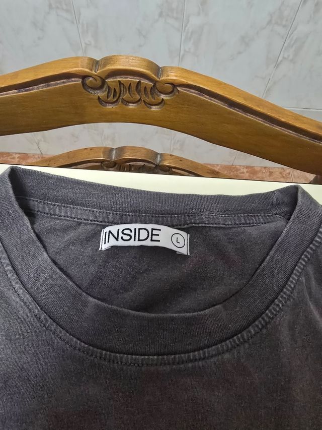 Camiseta Inside gris L manga larga