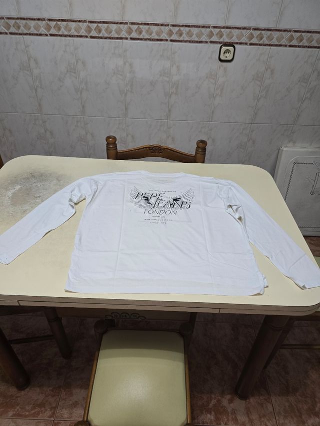 Camiseta blanca manga larga - Talla L