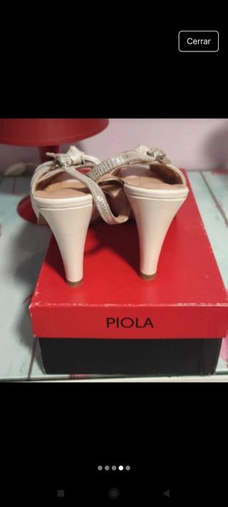Zapatos Piola Plata-Blanco