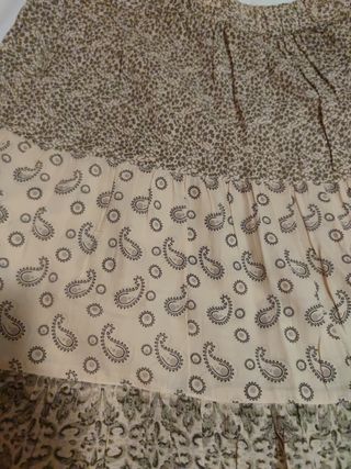 Falda larga beige y marrón - Talla M
