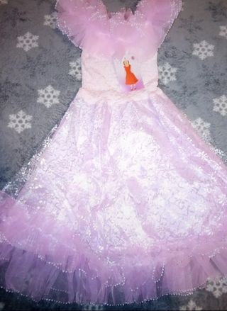 Vestido fiesta niña rosa blanco 