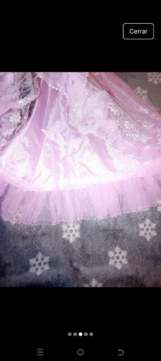 Vestido fiesta niña rosa blanco 