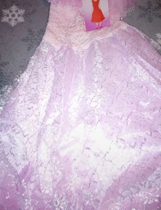 Vestido fiesta niña rosa blanco 