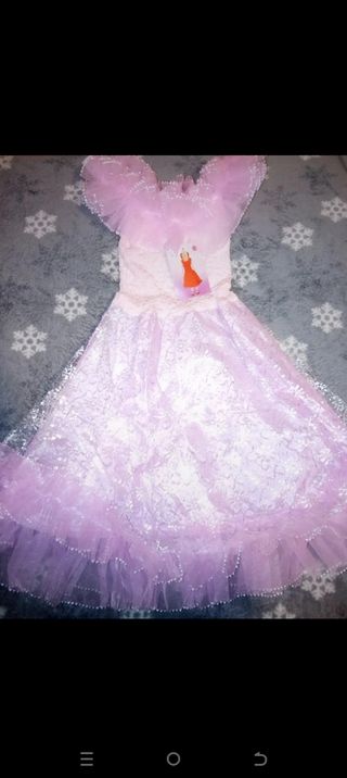 Vestido fiesta niña rosa blanco 