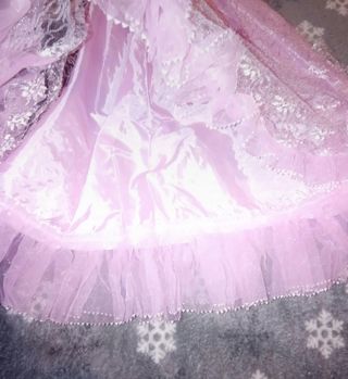 Vestido fiesta niña rosa blanco 