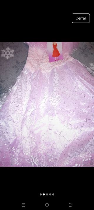 Vestido fiesta niña rosa blanco 
