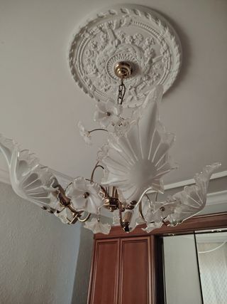 Lampara techo vintage - Cristal blanco