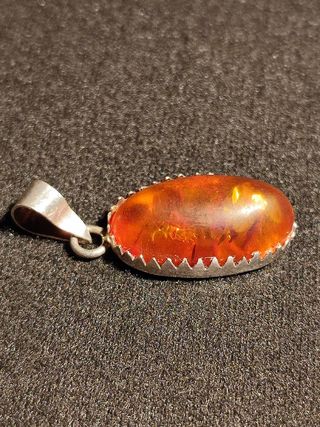 Colgante ámbar plata