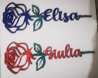  Rose legno nome personalizzato