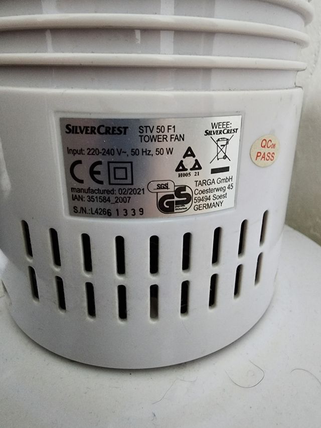 Ventilador de torre 50W