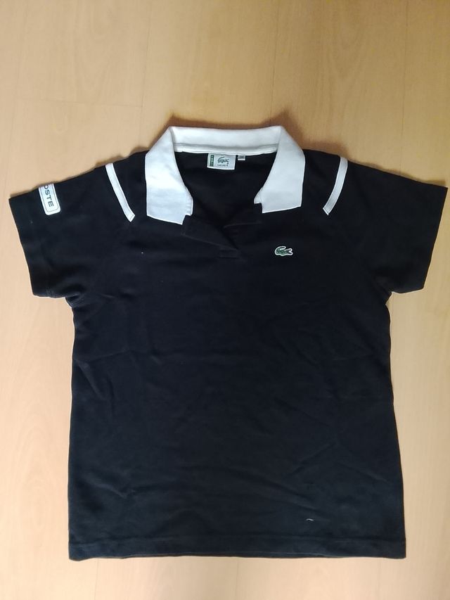 Polo Lacoste niño - Negro/Blanco