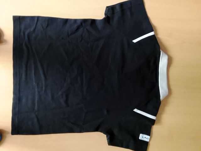 Polo Lacoste niño - Negro/Blanco