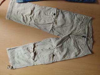2 Pantalones piratas - Azul y Beige