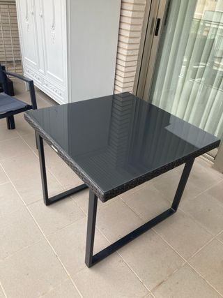 Mesa exterior aluminio-cristal