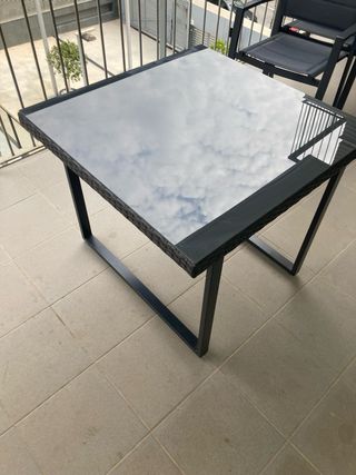 Mesa exterior aluminio-cristal