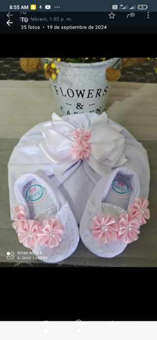 Zapatos y turbante bebé recién nacido