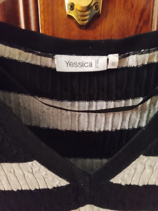 Jersey rayas Yessica negro-gris