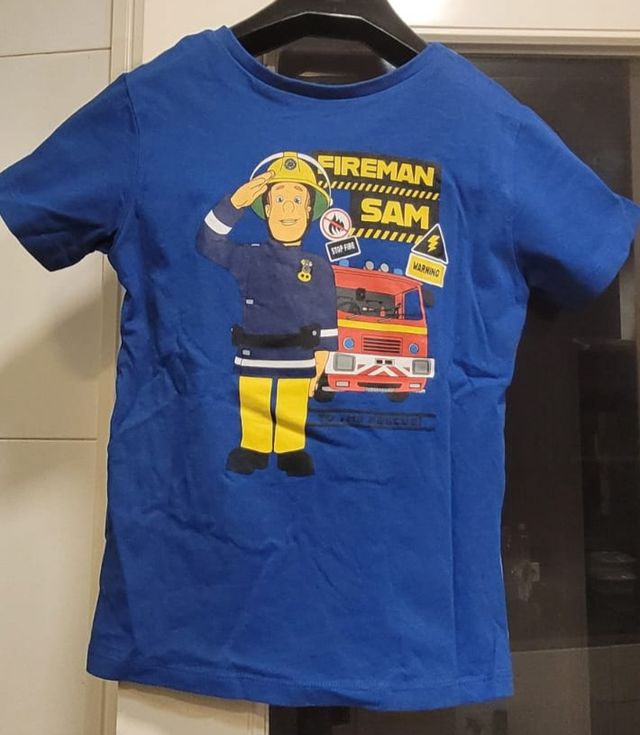 Camiseta de Fireman Sam Talla 7 años Nueva