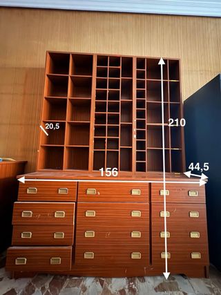 Mueble madera: Estantería + Cajonera