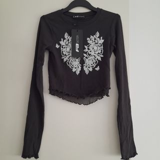 Top FB Sister negro manga larga talla XXS