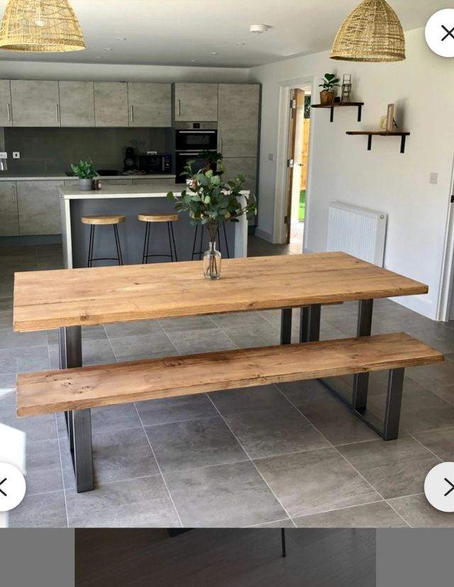 Mesa madera rústica industrial