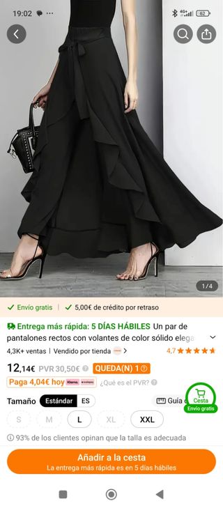 Falda pantalón negra elegante