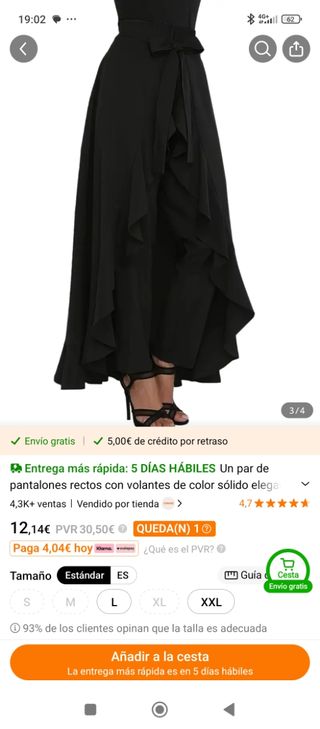 Falda pantalón negra elegante