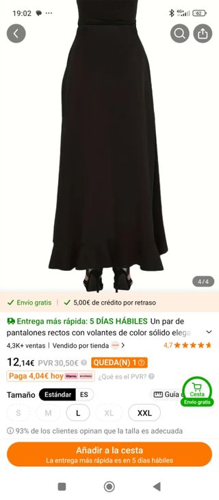 Falda pantalón negra elegante