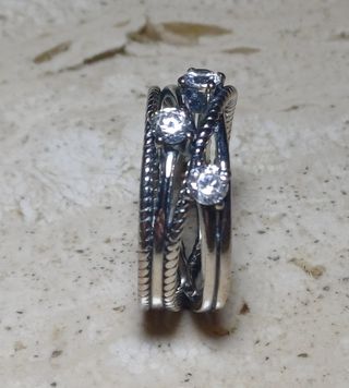 Anillo plata 3 circonitas