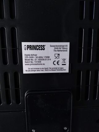 Freidora Princess, usada solo una vez