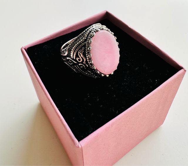 Anello pietra rosa | Argento