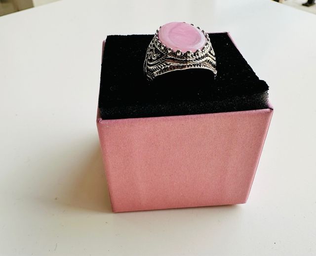 Anello pietra rosa | Argento