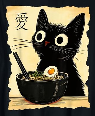 Camiseta Gato Ramen