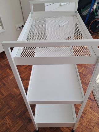 Carrito metálico blanco 3 estantes